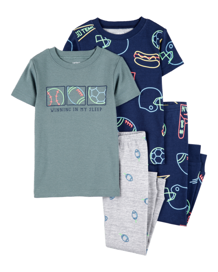 Toddler 4-Piece Sports Cotton Pyjamas